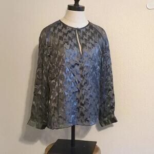 Worth metallic sheer‎ houndstooth blouse size 20